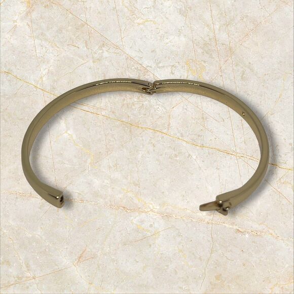 Gold Tone Bangle Bracelet Fashion Stylish Cocktail Minimal Chic Elegant Trendy - Picture 8 of 8